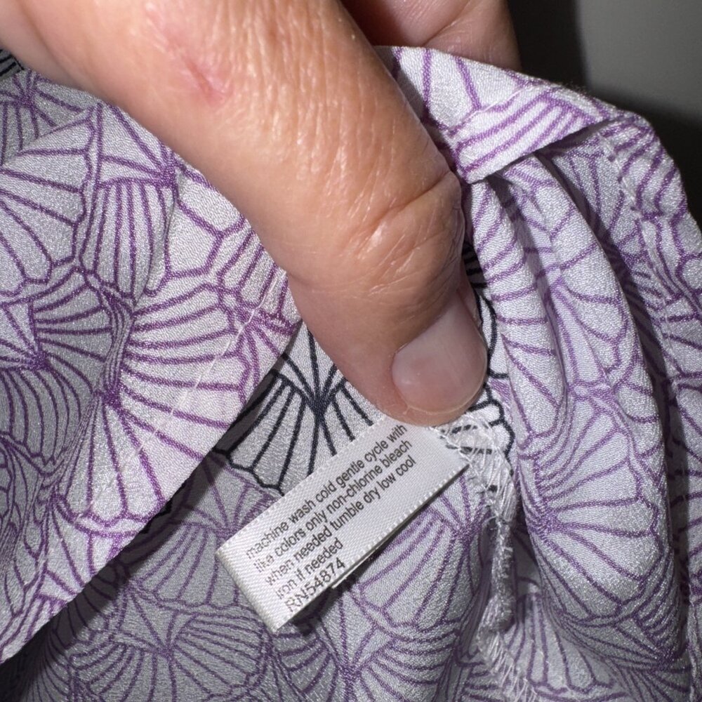 The Limited Womens Sz Large Keyhole Back Blouse Geometric Layered Blouse - Picture 10 of 14